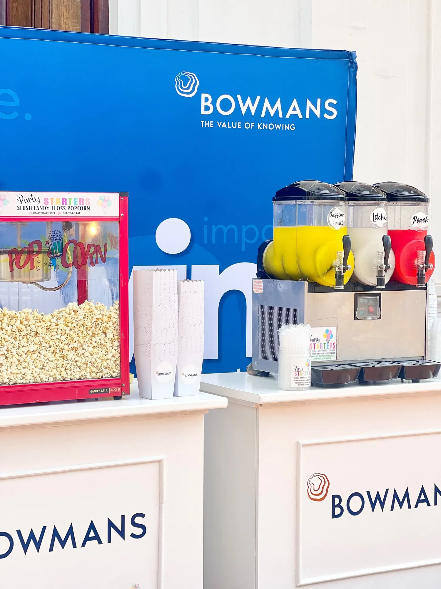 Corporate activation: Branded popcorn and slush for a company event