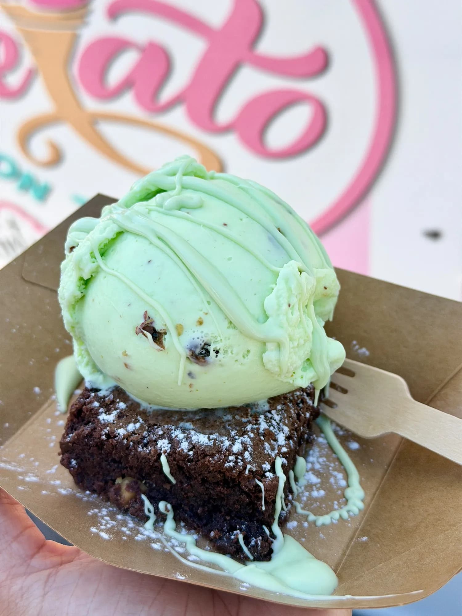 Party Starters brownie and gelato